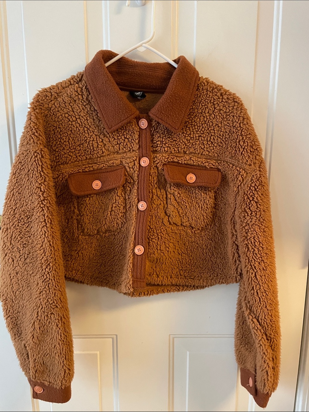 Pac Sun Cozy Teddy Bear Sherpa Jacket Size M Rust color